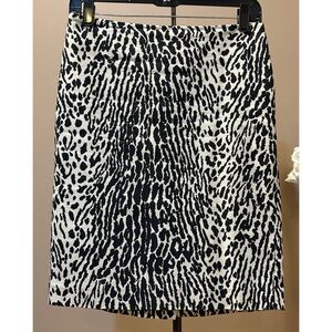 Black and Cream Talbots Animal Print Skirt 2P